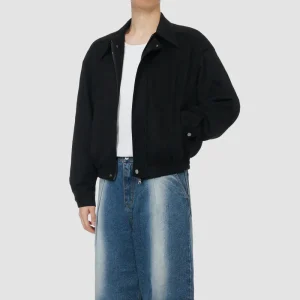 ONECE Bi-zipper Black Seude Jacket