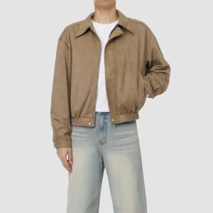 ONECE Bi-zipper Sand Beige Seude Jacket