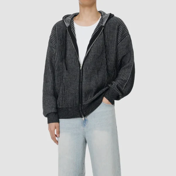 Fall Knitted Zipper Hoodie / 2 Colors