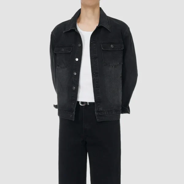 ONECE Basic Washed Black Denim Jacket