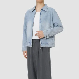 ONECE Zipper Light Blue Denim Jacket
