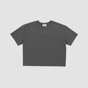 ONECE Cropped Short Sleeves Dark Grey Tee