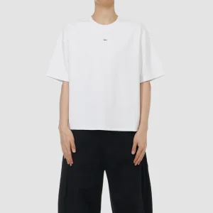 ONECE Cropped Short Sleeves White Tee