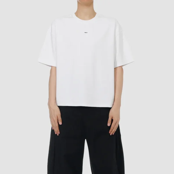 ONECE Cropped Short Sleeves White Tee