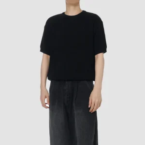 Knit Short Sleeve Solid Tee / 2 Colors