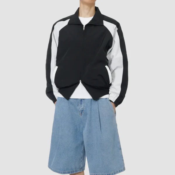 ONECE Color-block Black&White WindBreaker